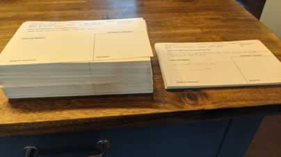 Stack of accession cards
