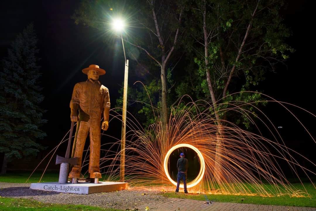 Big Joe Mufferaw, All Lit up At Night Mattawa Museum